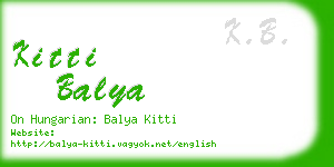 kitti balya business card